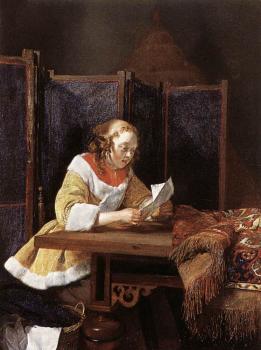 傑拉德 特 博爾奇 A Lady Reading A Letter